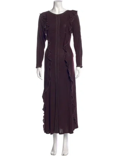 Pre-owned Ulla Johnson Wool Long Dress In Purple