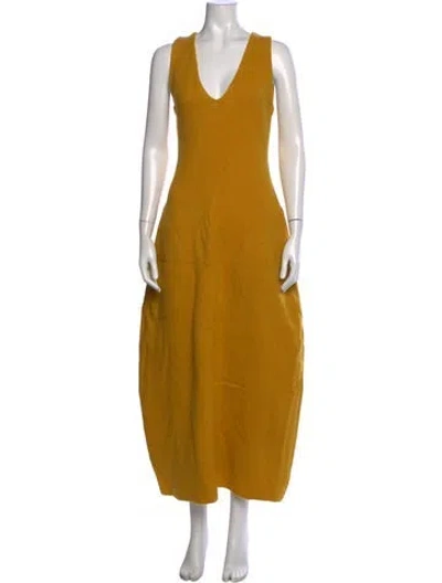 Pre-owned Ulla Johnson Wool Long Dress In Yellow
