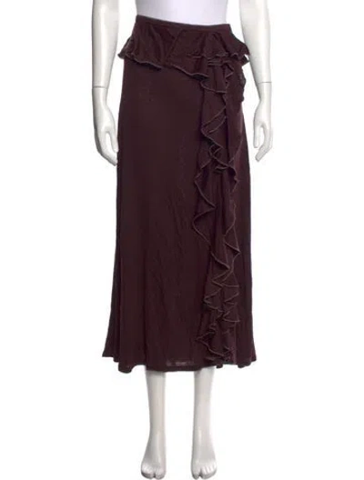 Pre-owned Ulla Johnson Wool Long Skirt In Burgundy