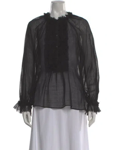 Pre-owned Ulla Johnson Wool Long Sleeve Blouse In Gray