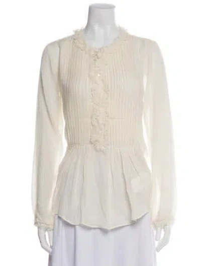 Pre-owned Ulla Johnson Wool Long Sleeve Blouse In Neutrals