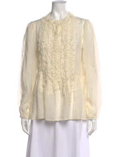 Pre-owned Ulla Johnson Wool Long Sleeve Blouse W/ Tags In Neutral