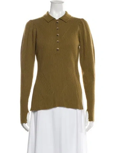 Pre-owned Ulla Johnson Wool Long Sleeve Polo In Brown