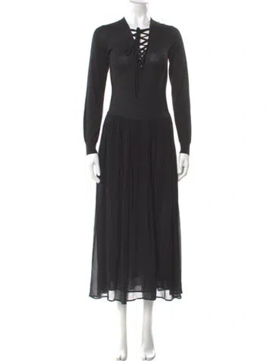 Pre-owned Ulla Johnson Wool Midi Length Dress In Black