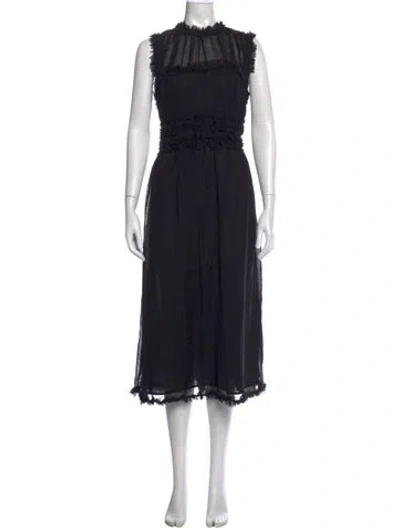 Pre-owned Ulla Johnson Wool Midi Length Dress In Black