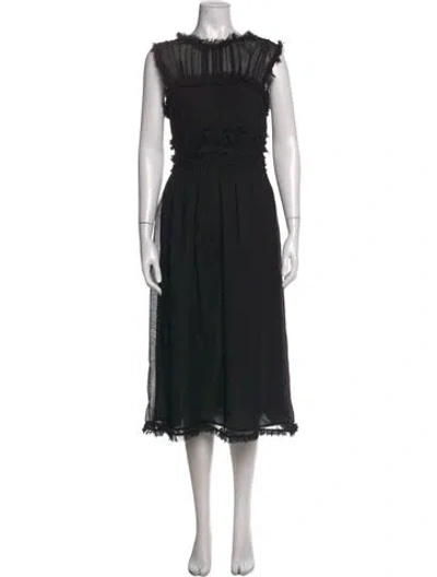 Pre-owned Ulla Johnson Wool Midi Length Dress In Black