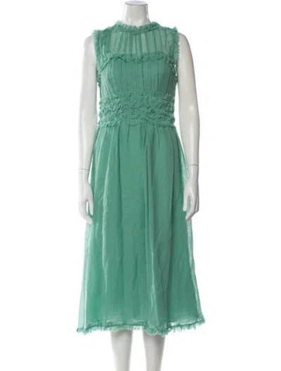 Pre-owned Ulla Johnson Wool Midi Length Dress In Green