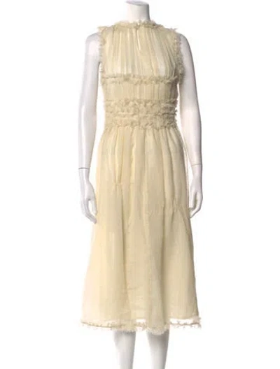 Pre-owned Ulla Johnson Wool Midi Length Dress In Neutrals
