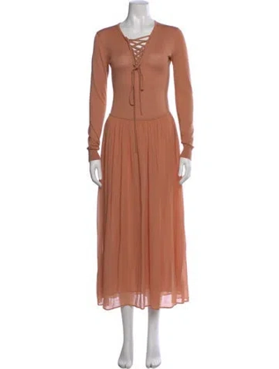 Pre-owned Ulla Johnson Wool Midi Length Dress In Pink