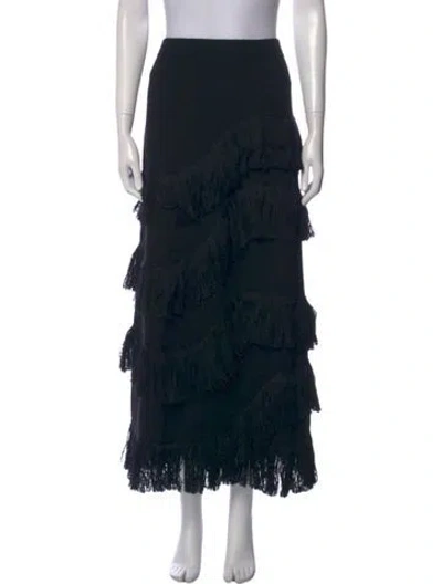 Pre-owned Ulla Johnson Wool Midi Length Skirt W/ Tags In Black