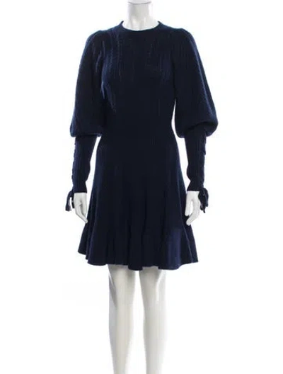 Pre-owned Ulla Johnson Wool Mini Dress In Blue