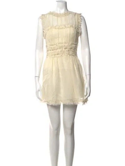 Pre-owned Ulla Johnson Wool Mini Dress In Neutrals