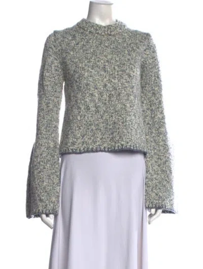 Pre-owned Ulla Johnson Wool Mock Neck Sweater In Blue