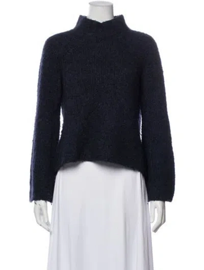 Pre-owned Ulla Johnson Wool Mock Neck Sweater In Blue