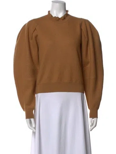 Pre-owned Ulla Johnson Wool Mock Neck Sweater In Brown