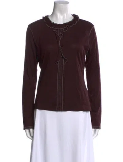Pre-owned Ulla Johnson Wool Mock Neck Sweatshirt In Brown