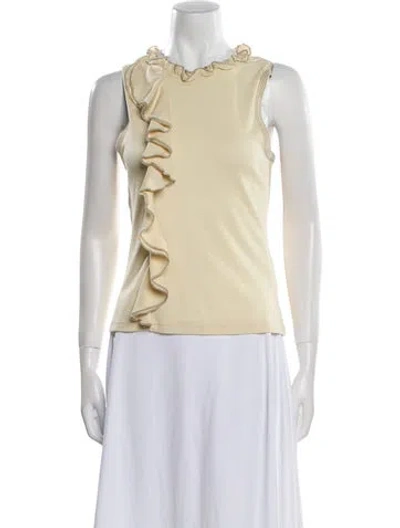 Pre-owned Ulla Johnson Wool Mock Neck Top In Neutral