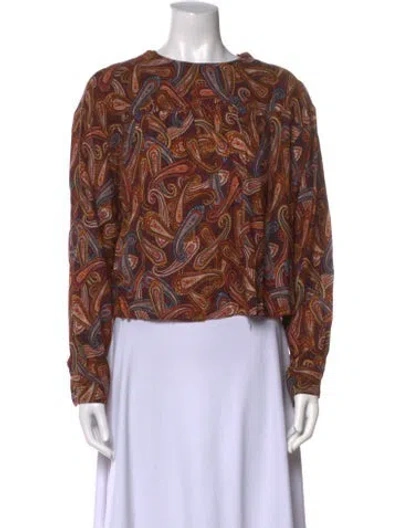 Pre-owned Ulla Johnson Wool Paisley Print Blouse In Orange