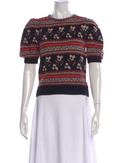 Pre-owned Ulla Johnson Wool Patterned Sweater In Brown
