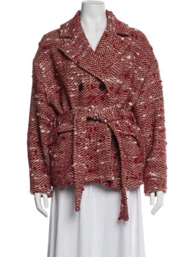 Pre-owned Ulla Johnson Wool Printed Coat In Red