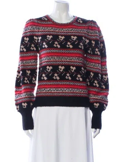 Pre-owned Ulla Johnson Wool Printed Sweater In Black