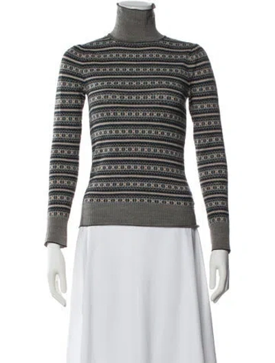 Pre-owned Ulla Johnson Wool Printed Sweater In Blue