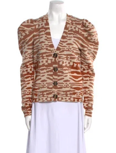 Pre-owned Ulla Johnson Wool Printed Sweater In Brown