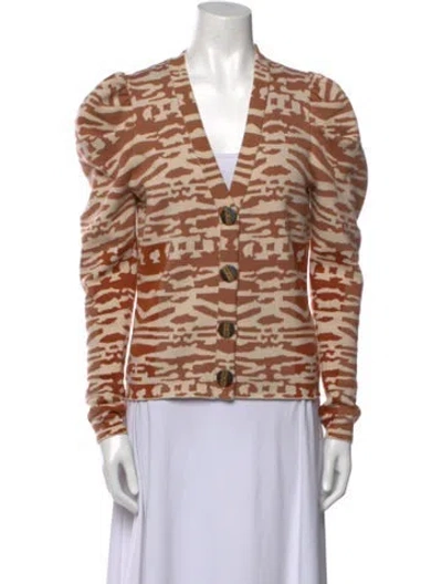 Pre-owned Ulla Johnson Wool Printed Sweater In Brown