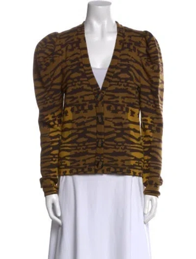 Pre-owned Ulla Johnson Wool Printed Sweater In Brown
