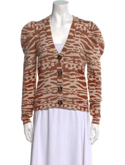 Pre-owned Ulla Johnson Wool Printed Sweater In Brown