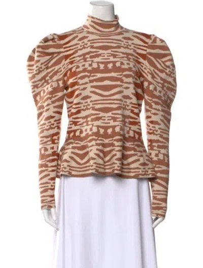 Pre-owned Ulla Johnson Wool Printed Sweater In Brown