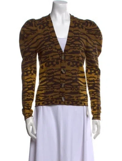 Pre-owned Ulla Johnson Wool Printed Sweater In Brown