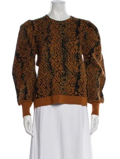 Pre-owned Ulla Johnson Wool Printed Sweater In Orange