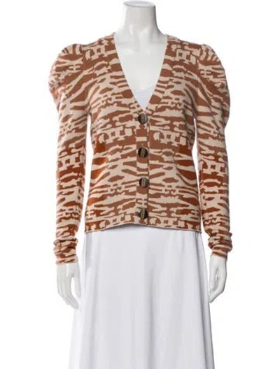 Pre-owned Ulla Johnson Wool Printed Sweater In White