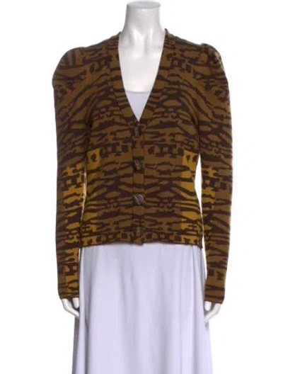 Pre-owned Ulla Johnson Wool Printed Sweater In Yellow