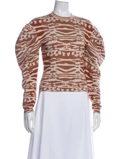 Pre-owned Ulla Johnson Wool Printed Top In Neutral
