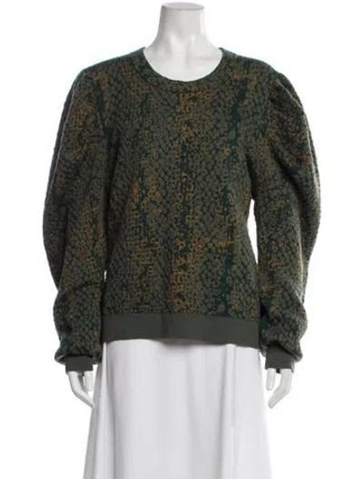 Pre-owned Ulla Johnson Wool Scoop Neck Sweater In Green