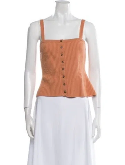 Pre-owned Ulla Johnson Wool Square Neckline Crop Top In Orange