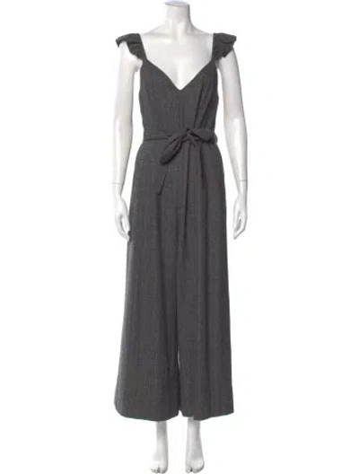 Pre-owned Ulla Johnson Wool Square Neckline Jumpsuit In Gray