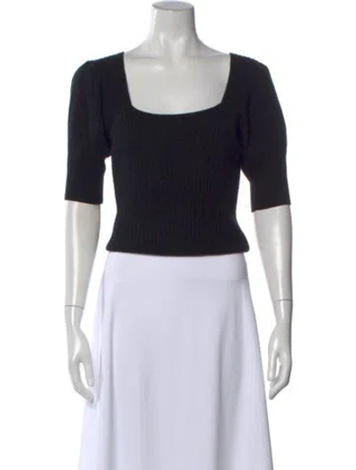 Pre-owned Ulla Johnson Wool Square Neckline Sweater In Black