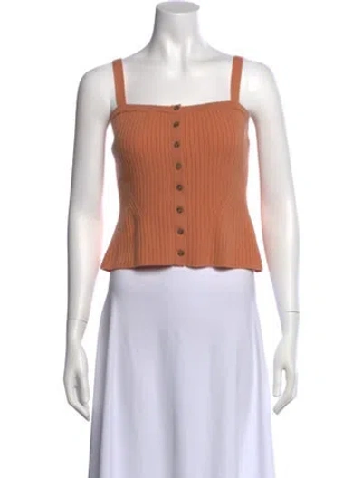Pre-owned Ulla Johnson Wool Square Neckline Sweater In Orange