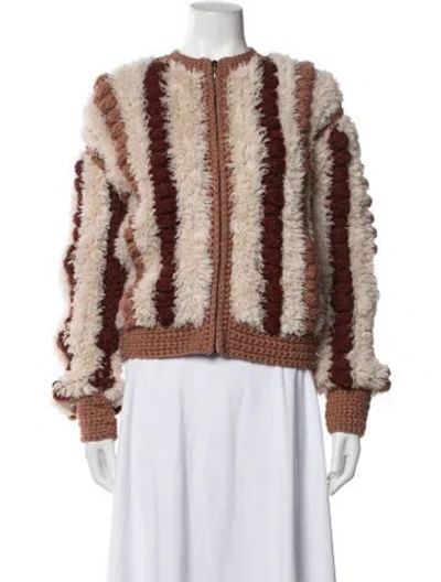 Pre-owned Ulla Johnson Wool Striped Jacket In Neutrals/pink