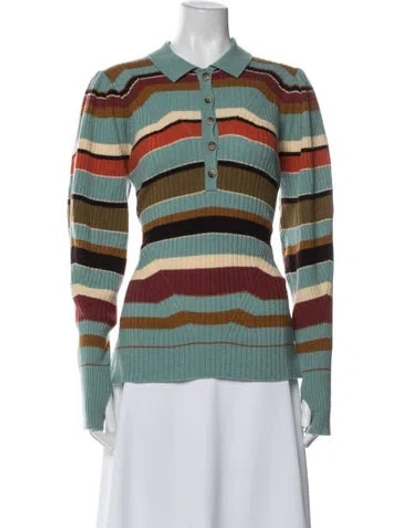Pre-owned Ulla Johnson Wool Striped Sweater In Blue