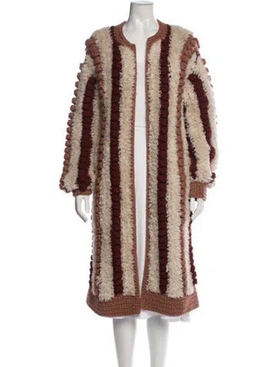 Pre-owned Ulla Johnson Wool Striped Sweater In Brown