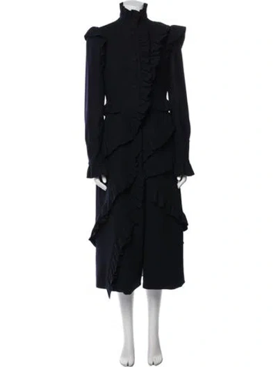Pre-owned Ulla Johnson Wool Trench Coat In Blue