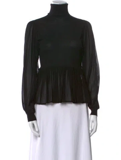 Pre-owned Ulla Johnson Wool Turtleneck Blouse In Black