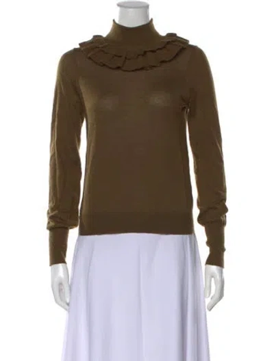 Pre-owned Ulla Johnson Wool Turtleneck Sweater In Green
