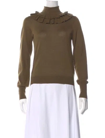 Pre-owned Ulla Johnson Wool Turtleneck Sweater In Green