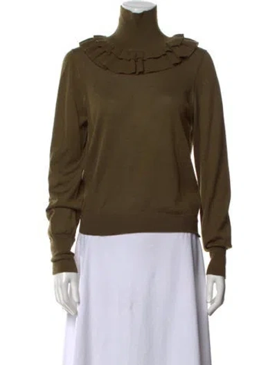 Pre-owned Ulla Johnson Wool Turtleneck Sweater In Green