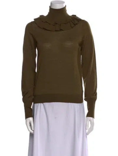 Pre-owned Ulla Johnson Wool Turtleneck Sweater In Green